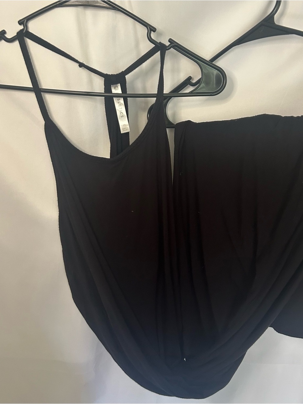 Fabletics black spaghetti strap maxi dress size M